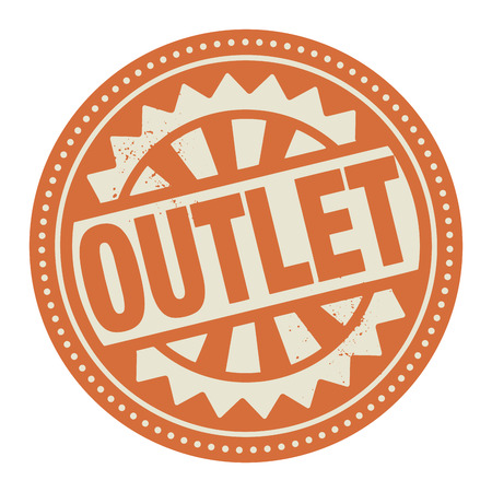 Abstract stamp or label with the text Outlet written insideのイラスト素材