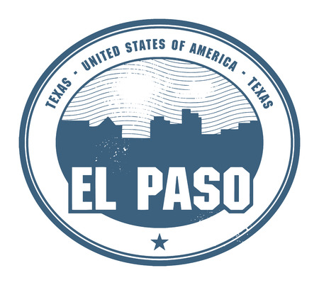 Grunge rubber stamp with name of Texas, El Pasoのイラスト素材