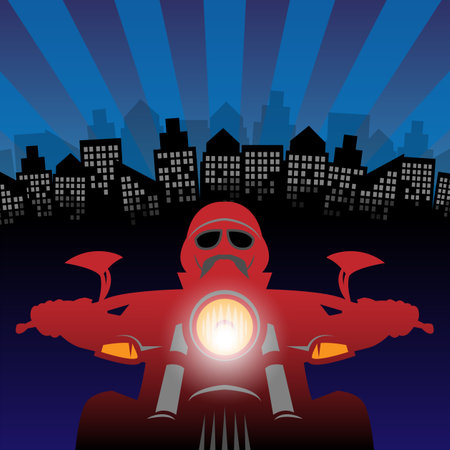 Motorcycle night city abstractのイラスト素材