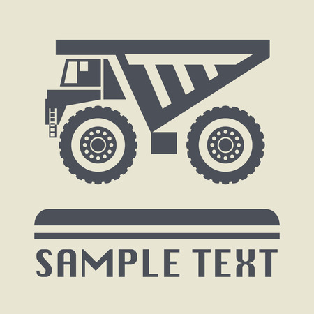 Dump truck icon or signのイラスト素材