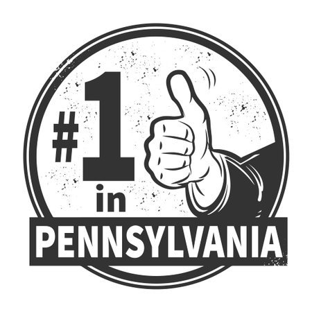 Abstract grunge rubber stamp or label with text Number One in Pennsylvania written insideのイラスト素材