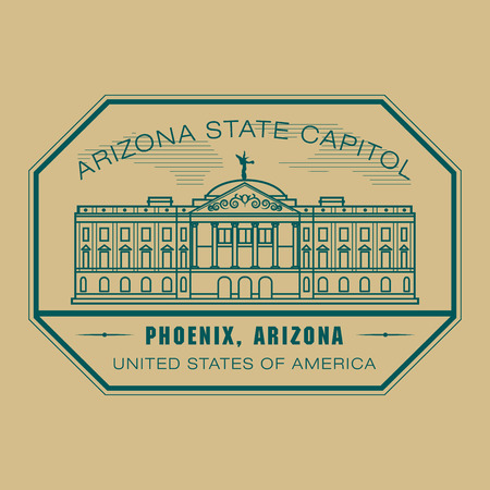 Stamp with name of Arizona, Phoenixのイラスト素材