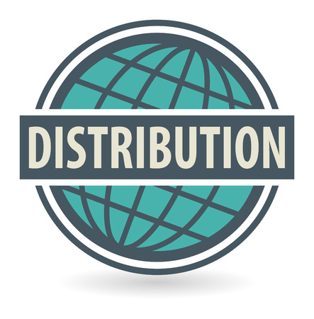 Abstract stamp or label with the text Distribution written insideのイラスト素材