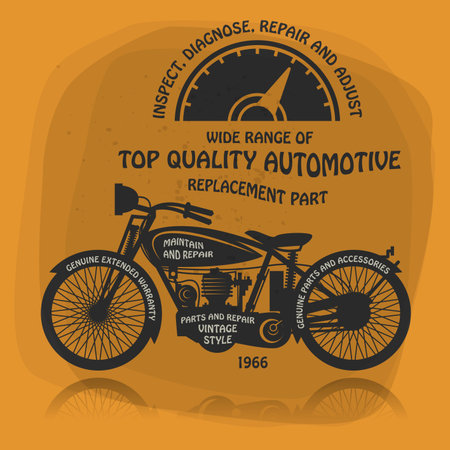 Vintage Motorcycle label or posterのイラスト素材