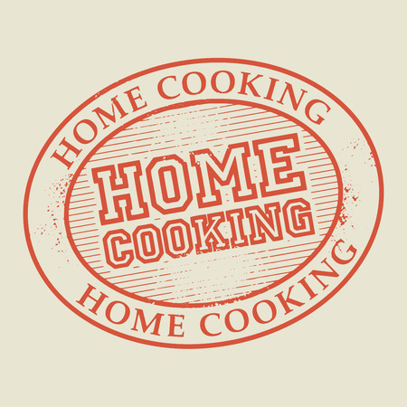 Abstract stamp or label with the text Home Cooking written inside, vector illustrationのイラスト素材