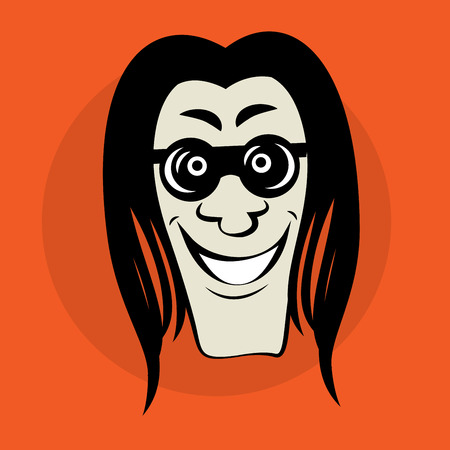 Smiling cartoon face, vector illustrationのイラスト素材