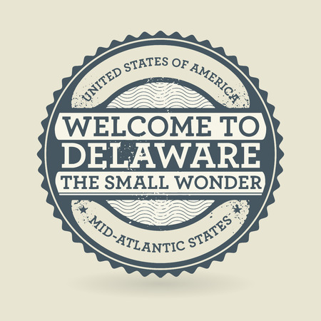 Grunge rubber stamp with text Welcome to Delaware, USA, vector illustrationのイラスト素材