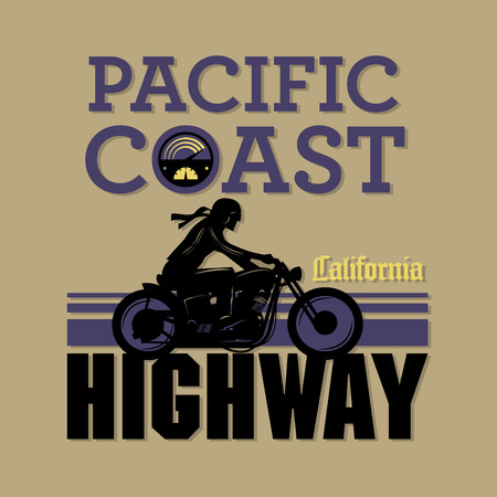 Vintage Motorcycle adventure poster, vector illustrationのイラスト素材