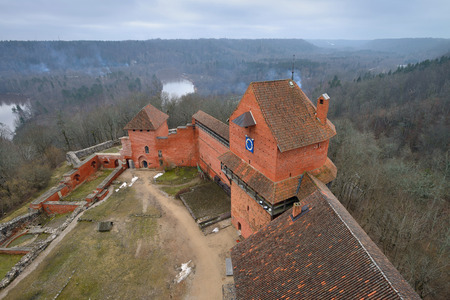 Turaida Castle is a recently reconstructed medieval castle in Turaida, in the Vidzeme region of Latvia, on the opposite bank of the Gauja River from Sigulda.のeditorial素材