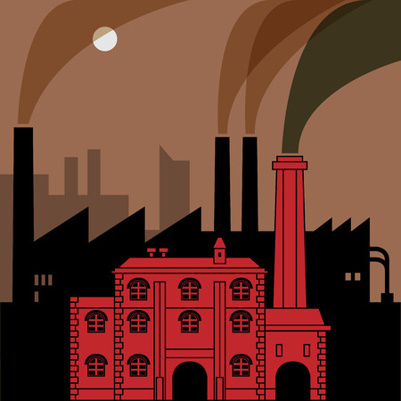 Industrial landscape, vector illustrationのイラスト素材