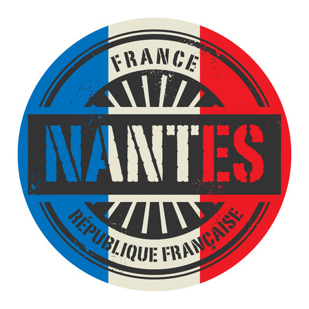 Grunge rubber stamp with the text France, Nantes, vector illustrationのイラスト素材