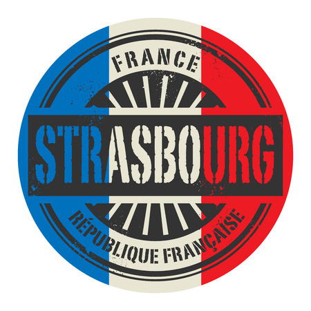 Grunge rubber stamp with the text France, Strasbourg, vector illustrationのイラスト素材