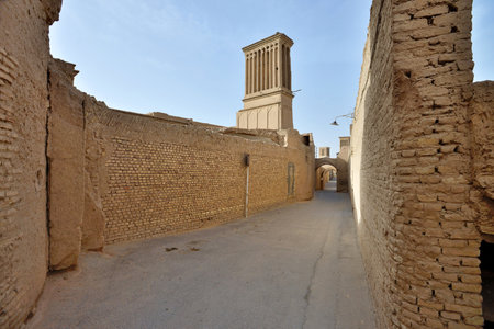 Architecture of Yazd. Yazd  is the capital of Yazd Province Iran and a centre of Zoroastrian culture.のeditorial素材