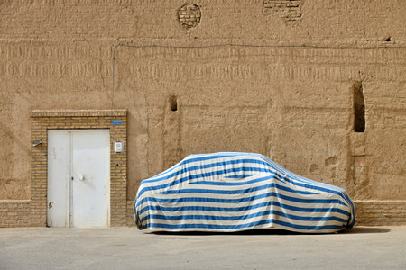 Street of Yazd. Yazd  is the capital of Yazd Province Iran and a centre of Zoroastrian culture.のeditorial素材