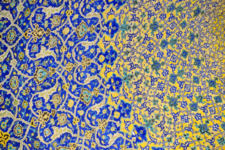 ISFAHAN  APRIL 18: geometric pattern of the Jameh Mosque of Isfahan Iran on April 18 2015. This is one of the oldest mosques still standing in Iran. This mosque is a UNESCO World Heritage Site.のeditorial素材