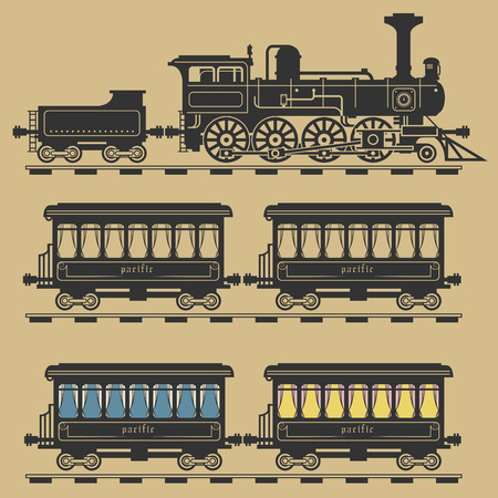 Locomotive train, vector illustrationのイラスト素材