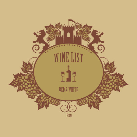 Vintage wine label, vector illustrationのイラスト素材
