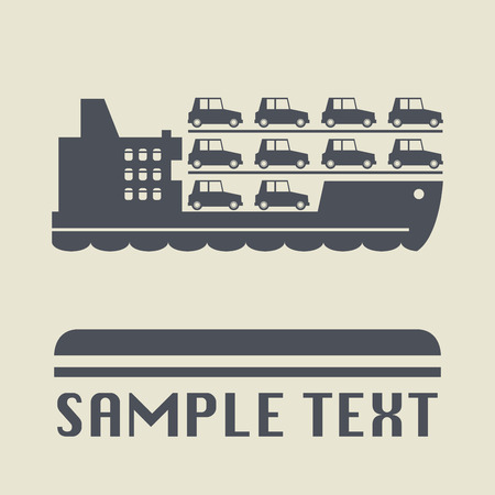 Ferry boat icon or sign, illustrationのイラスト素材