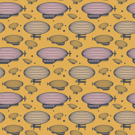 Seamless pattern, airship theme, vector illustrationのイラスト素材