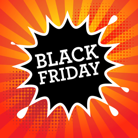 Comic explosion with text Black Friday, vector illustrationのイラスト素材