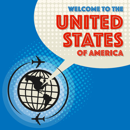 Welcome to United States of America, vector illustrationのイラスト素材
