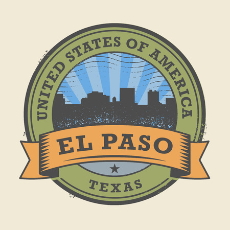 Grunge rubber stamp or label with name of Texas, El Paso, vector illustrationのイラスト素材