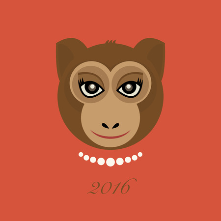 2016 year fiery monkey abstract design, vector illustrationのイラスト素材