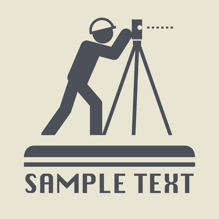 Land surveyor icon or sign, vector illustrationのイラスト素材