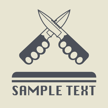 The crossed knives icon or sign, vector illustrationのイラスト素材