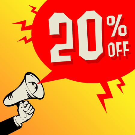 Megaphone Hand, business concept with text Special Discount, vector illustrationのイラスト素材