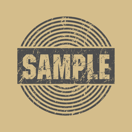 Abstract grunge stamp with text Sample, vector illustrationのイラスト素材