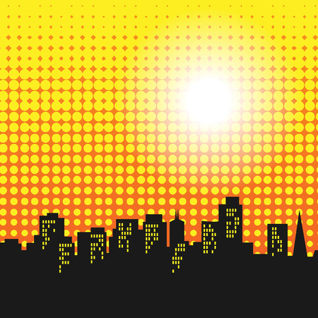 Abstract city skyline, vector illustrationのイラスト素材