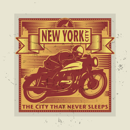 Vintage Motorcycle sport label, vector illustrationのイラスト素材