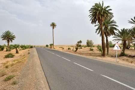 Desert road in Morocco, North Africaの写真素材