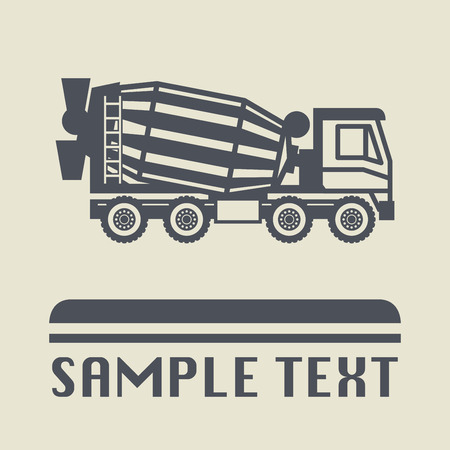 Concrete Mixer Truck icon or signのイラスト素材