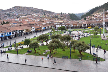 CUSCO, PERU - August 31, 2016: View of Plaza De Armas of Cusco, Peru on August 31, 2016. In 1983...