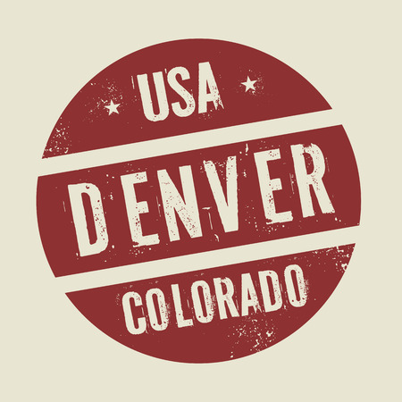 Grunge vintage round stamp with text Denver, Colorado, vector illustrationのイラスト素材