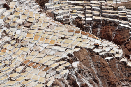 Terraced salt pans also known as "Salineras de Maras", among the most scenic travel destination in Cusco Region, Peru, South America.のeditorial素材
