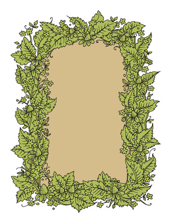 flowers frame on white background, illustrationのイラスト素材