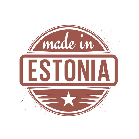 Abstract vintage stamp or seal with text Made in Estonia, illustrationのイラスト素材