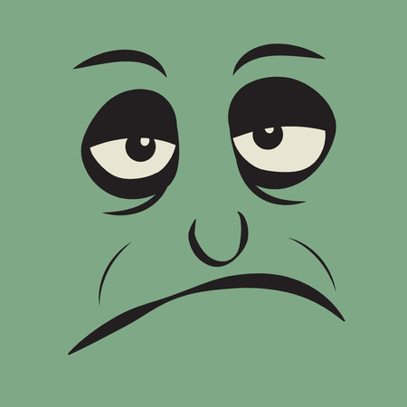 Cartoon funny face expression, vector illustrationのイラスト素材