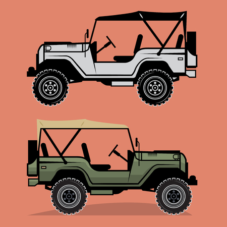 Classic off-road car, vector illustrationのイラスト素材
