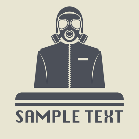 Chemical gas mask and costume icon or sign, vector illustration.のイラスト素材