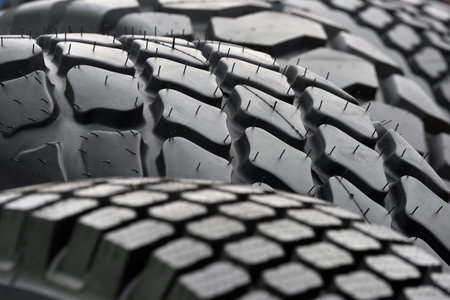 Big Truck tires close up