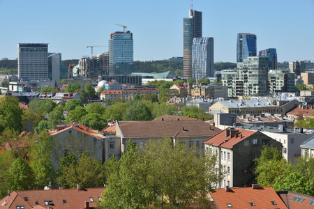 VILNIUS - MAY 16: Panorama of Vilnius on May 16, 2017 in Vilnius, Lithuania. Vilnius is the capital of Lithuania and its largest city.のeditorial素材