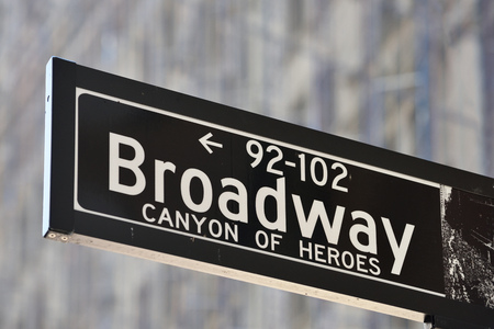 Broadway street sign in Manhattan, NYCのeditorial素材