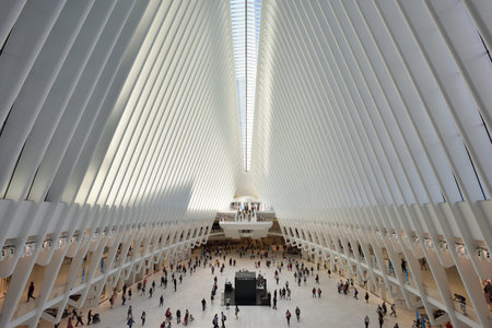 NEW YORK CITY - AUGUST 24: interior of the WTC Transportation Hub on August 24, 2017 in New York...