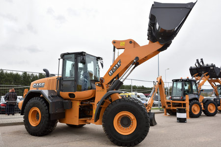 VILNIUS, LITHUANIA - APRIL 27: Case Wheel Loader on April 27, 2017 in Vilnius, Lithuania. Case...