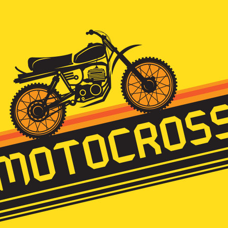 Cartoon motocross or motorcycle, outdoor moto speed racing, vector illustrationのイラスト素材