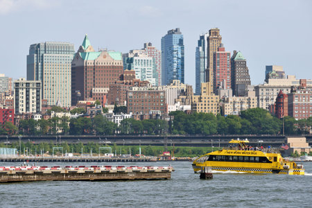 NEW YORK CITY, USA - AUG. 27: View to Brooklyn on August 27, 2017 in New York City, NY. Brooklyn is the most populous borough of New York City.のeditorial素材